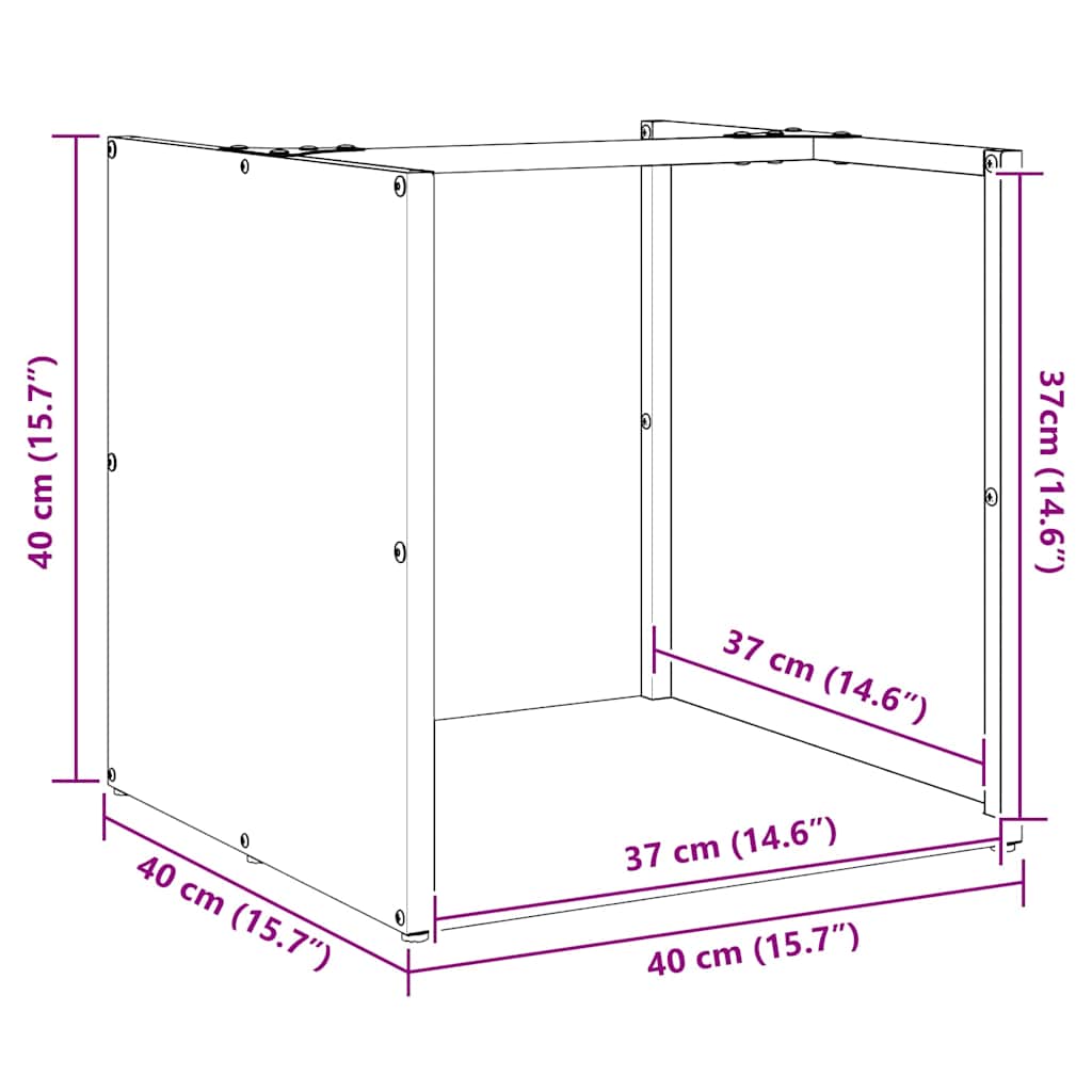 Rastrelliera per Legna da Ardere 40x40x40 cm in Acciaio Inox - homemem39