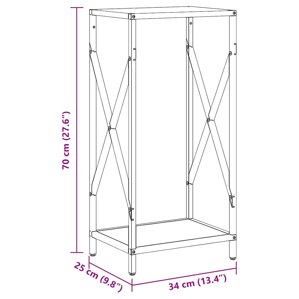Rastrelliera per Legna da Ardere Antracite 34x25x70 cm | homemem39