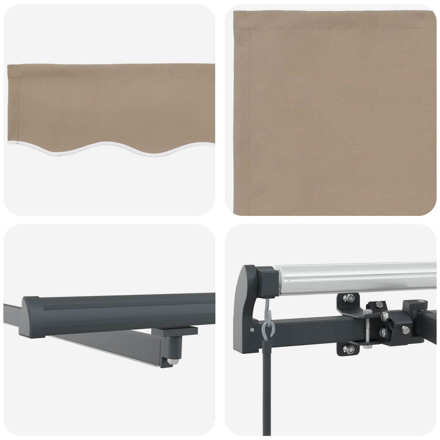 Tenda retrattile Beige 450 × 350 cm Tessuto e Alluminio | homemem39