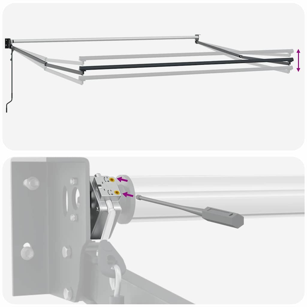 Tenda Retrattile Crema 500 × 300 cm Tessuto e Metallo - homemem39