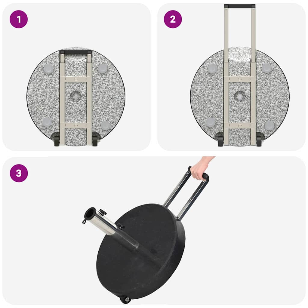 Base per ombrellone Nero 45 x 45 x 37.5 cm Granito - homemem39