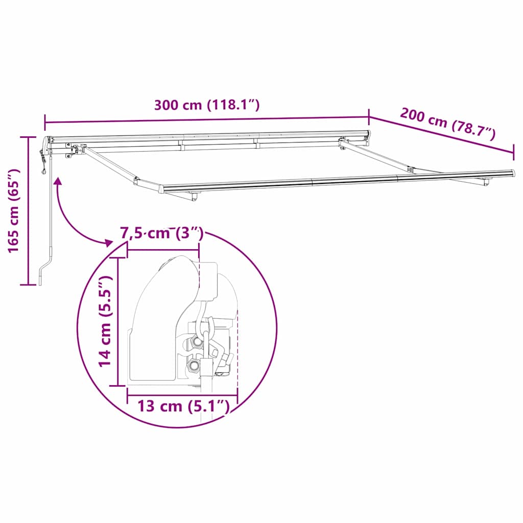 Struttura della tenda Antracite 3 x 2 m Metallo | homemem39