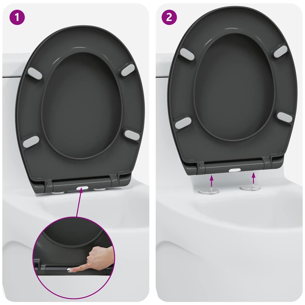 Sedile del WC Antracite 47 x 37 x 4 cm Duroplast