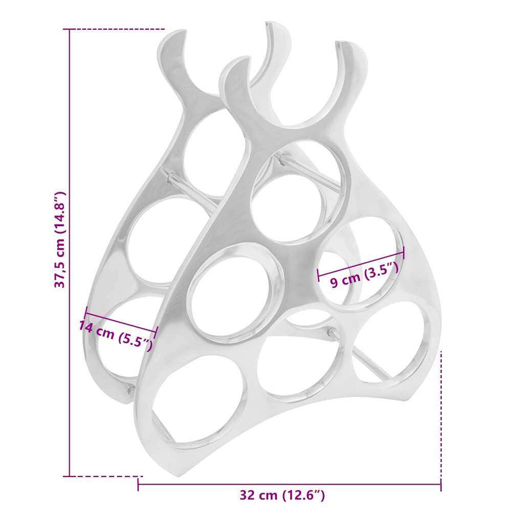 Portabottiglie Argento 32 x 14 x 37.5 cm Alluminio | homemem39