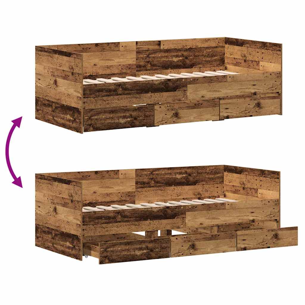 Daybed con testiera Legno vecchio 90 x 200 cm Legno multistrato | homemem39