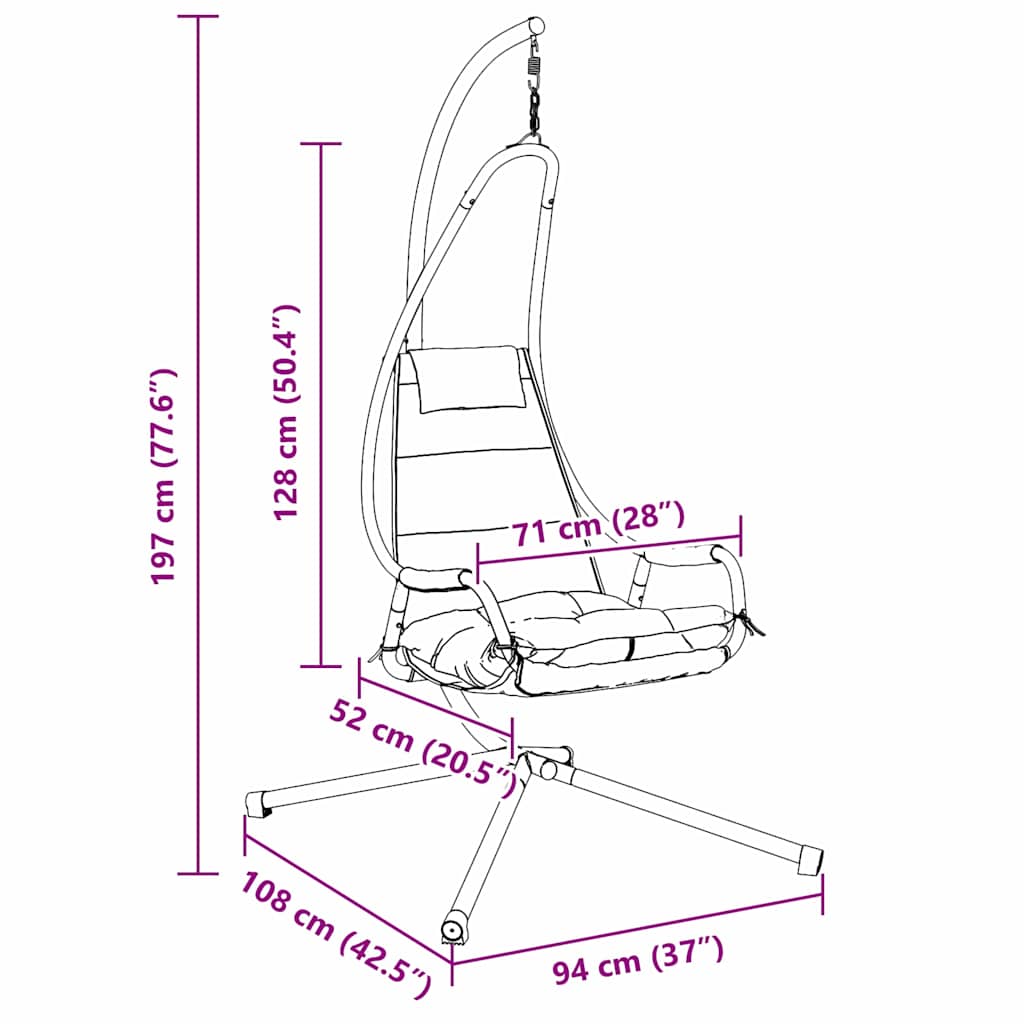 Sedia uovo sospesa Talpa 94 x 107 x 196.5 cm Acciaio - homemem39