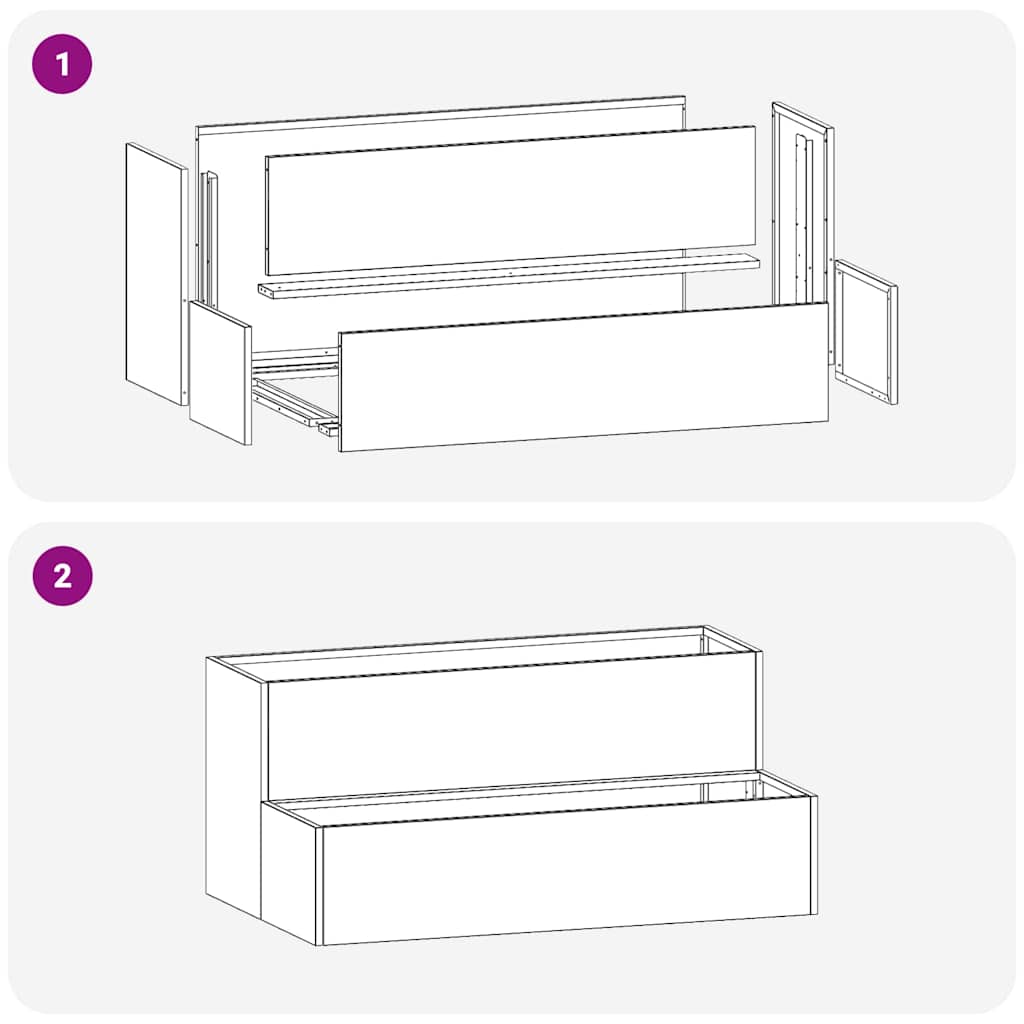 Vaso da giardino Argento 100 x 60 x 45 cm Acciaio zincato | homemem39