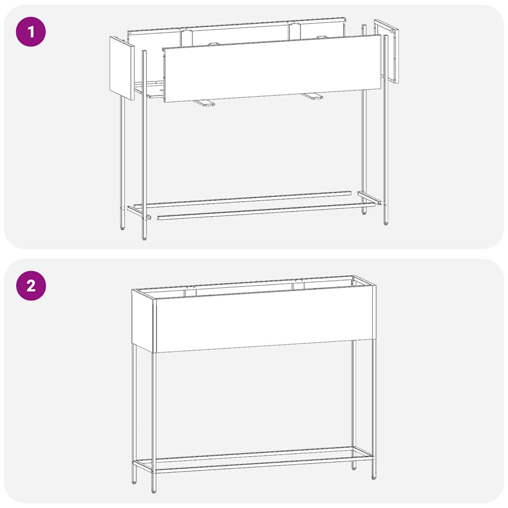 Vaso da Giardino Rialzato Argento 100 x 26 x 82 cm