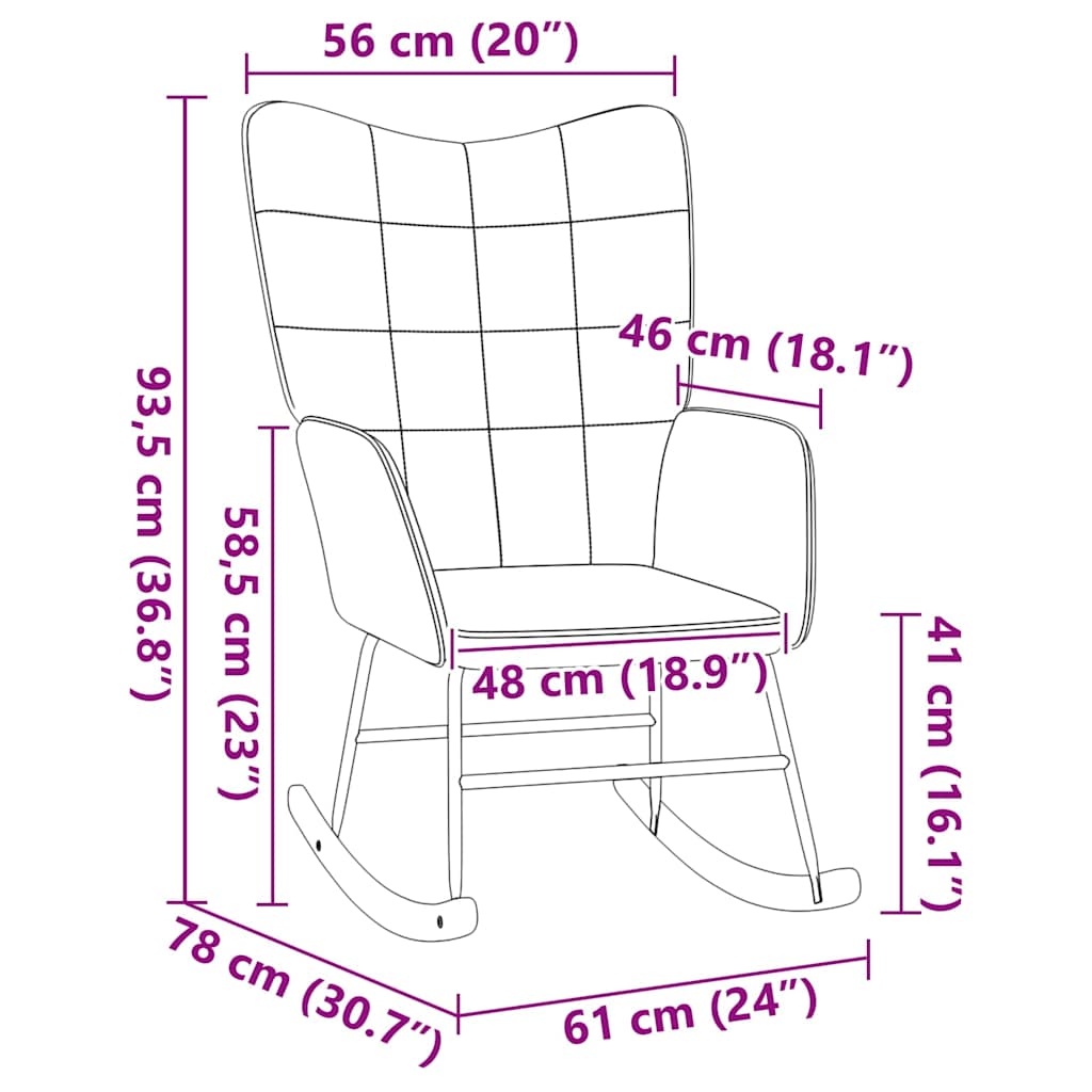 Sedia a dondolo Grigio scuro Tessuto Sherpa | homemem39