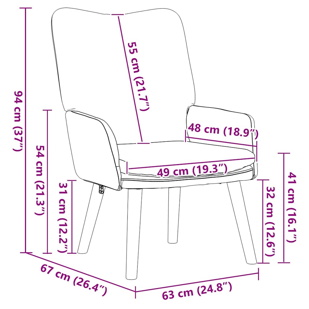 Sedia rilassante Rosa 63 x 67 x 94 cm Tessuto - homemem39
