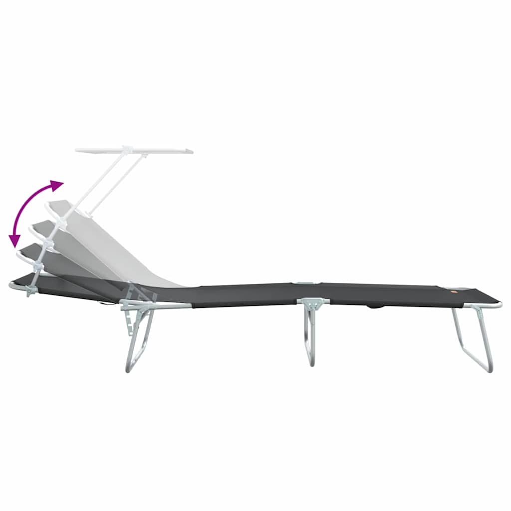 Lettino da sole 2 pcs Nero 58 x 188 x 77cm Poliestere