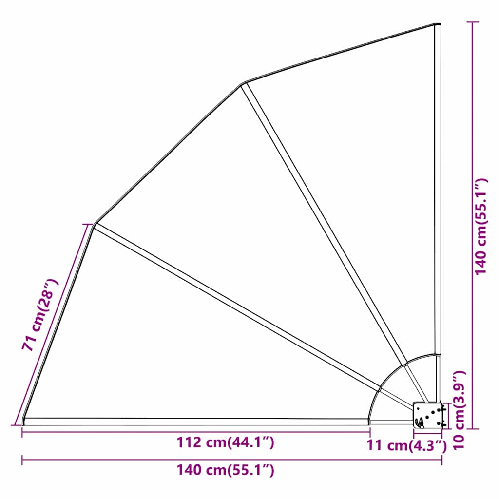 Schermo di Privacy per Balcone Nero 140 x 140 cm Poliestere