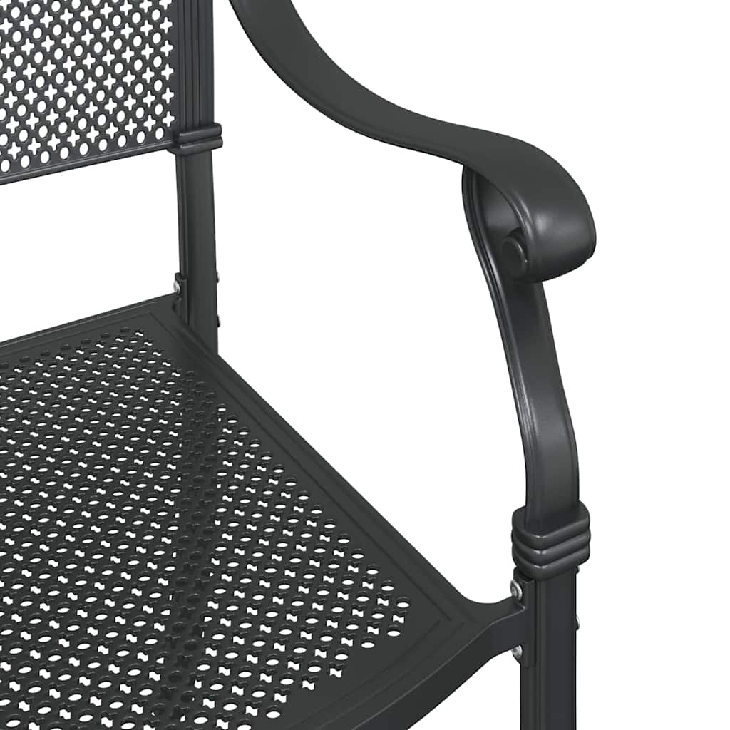 Set di Tavolo da Giardino 3 pcs Nero Alluminio pressofuso