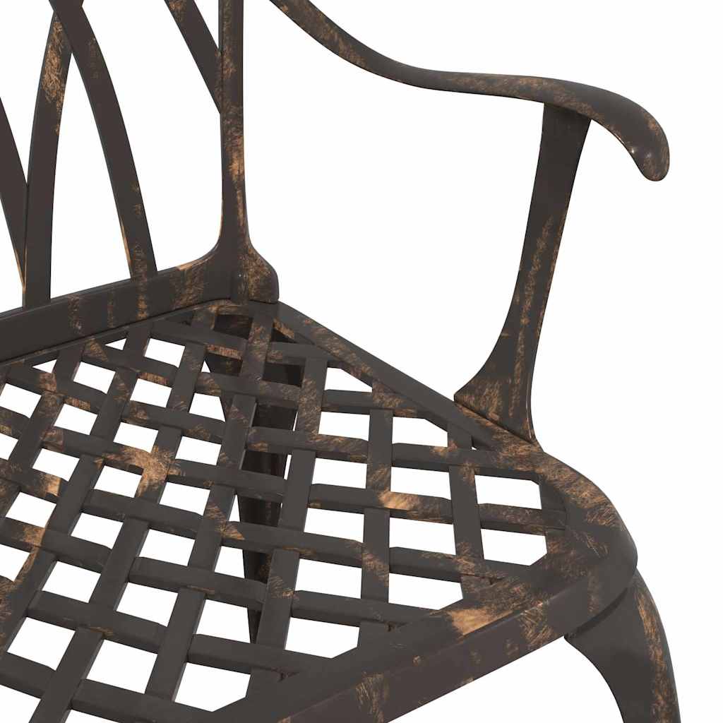 Set di Tavolo da Giardino 3 pcs Bronzo Alluminio pressofuso