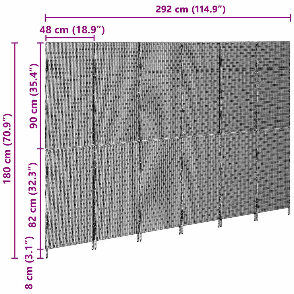Divider per stanze Beige 292 x 180 cm polyrattan - homemem39