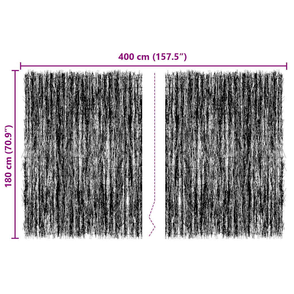 Recinzione in fascine Marrone 400 x 180 cm Ramo di bosco
