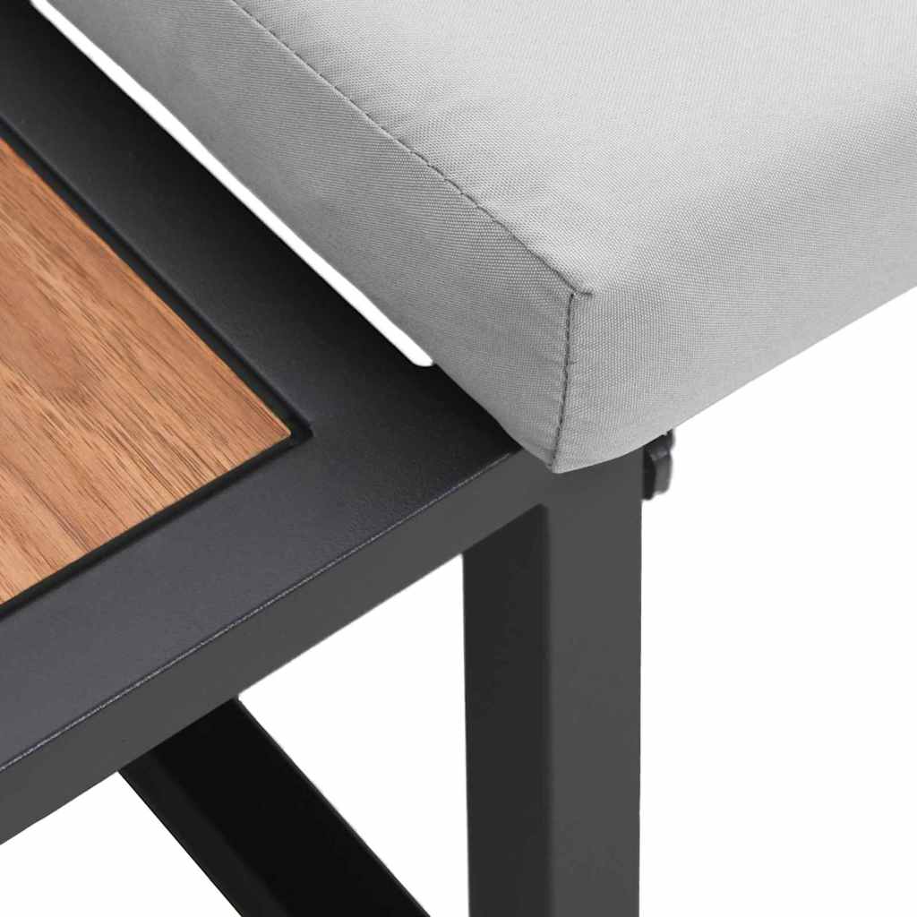 Divano da giardino Grigio chiaro 200,5 x 70 x 85,5 cm Acciaio | homemem39