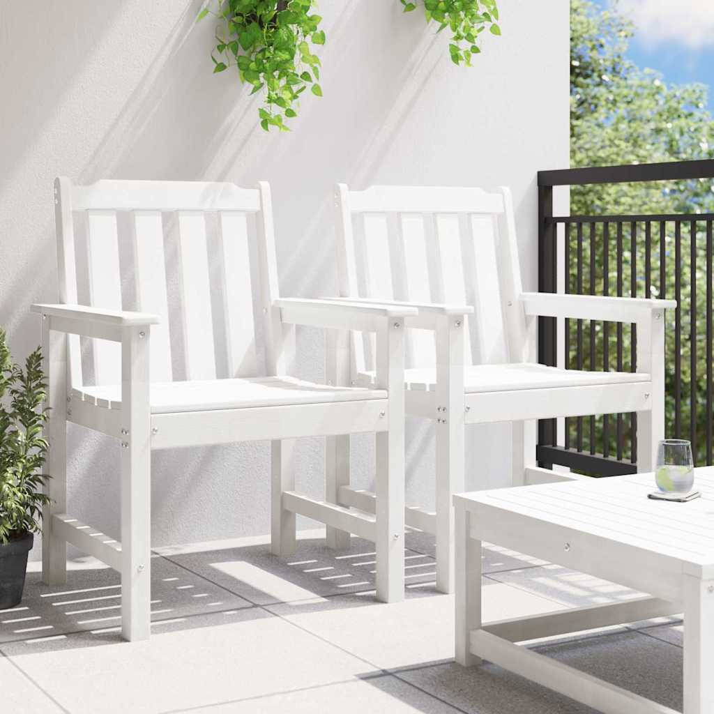 Sedia da pranzo da giardino 2 pz Bianco HDPE - homemem39