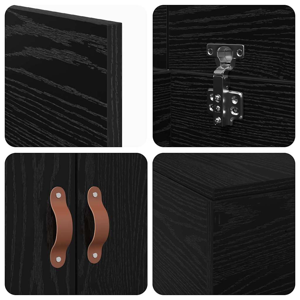 Struttura letto con contenitore Rovere Nero 90 x 200 cm