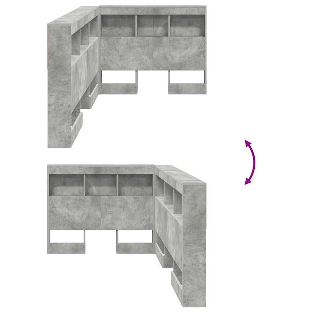 Testata contenitore Grigio cemento 90 cm Legno multistrato