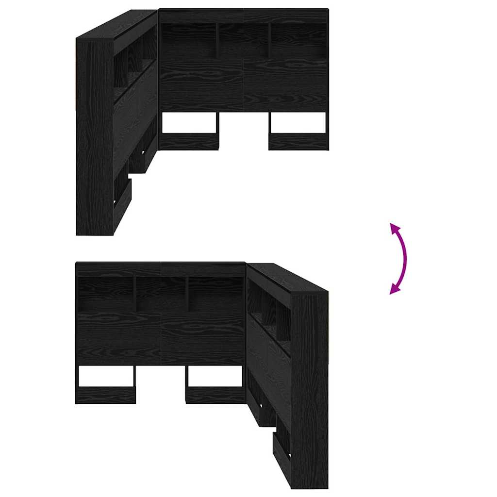 Testata contenitore Rovere Nero 90 cm Legno multistrato