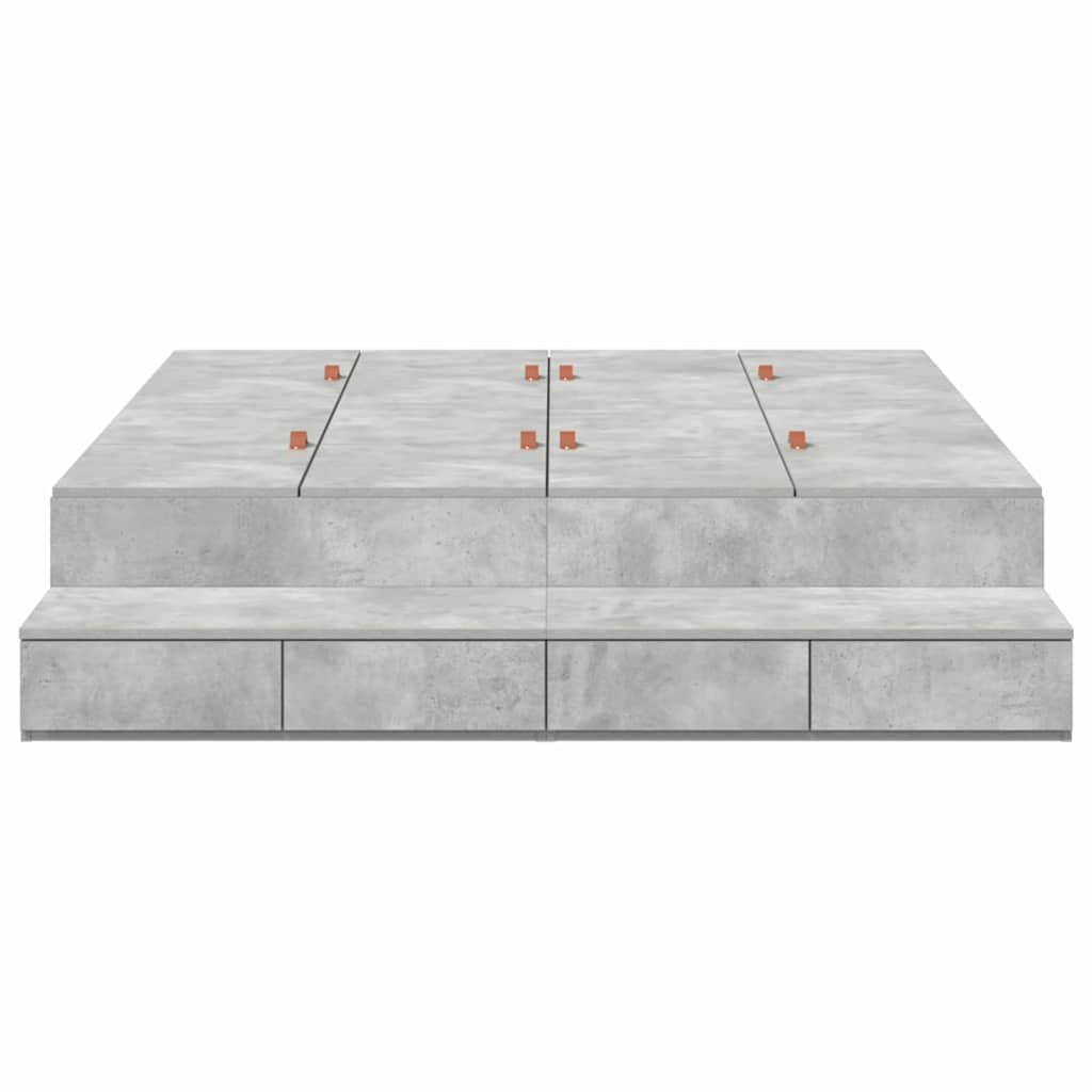 Struttura letto con contenitore con porta Grigio cemento 150 cm | homemem39
