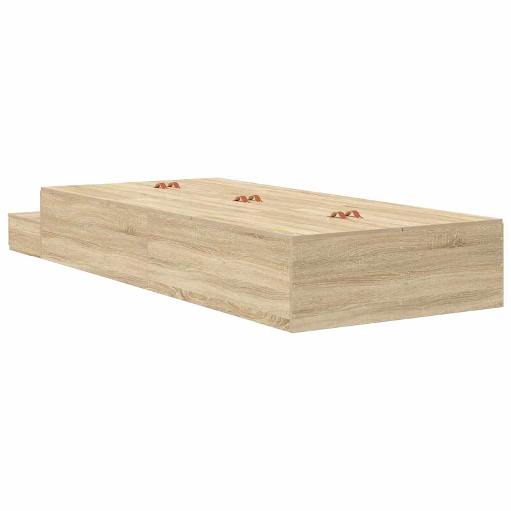 Struttura letto con contenitore Rovere Sonoma 90 cm | homemem39