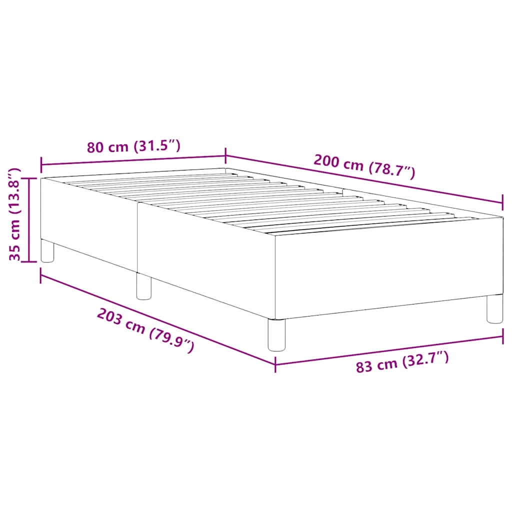 Letto a molle Grigio scuro 80 x 200 cm Tessuto in Cords | homemem39