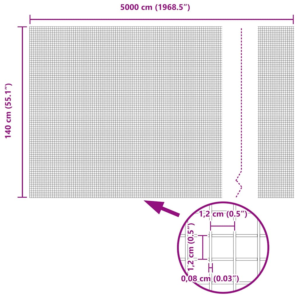 Recinzione in Rete Saldato Verde 1.4 x 50 m