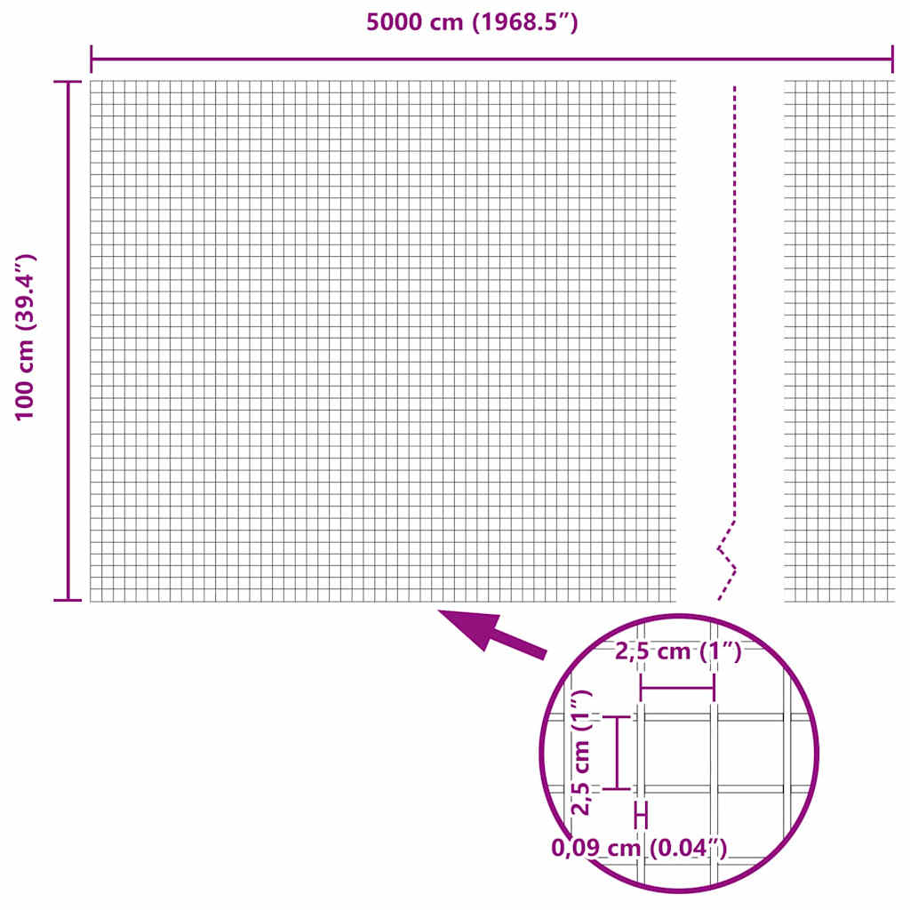 Recinzione in Rete Saldato Grigio 1 x 50 m