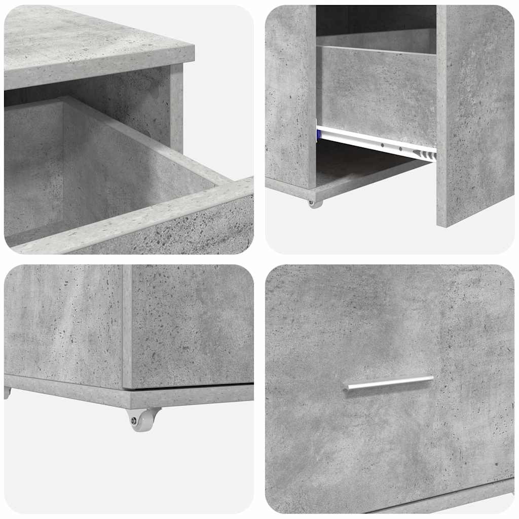 Scrivania con cassetto Grigio cemento 131,5 x 50 x 106,5 cm | homemem39