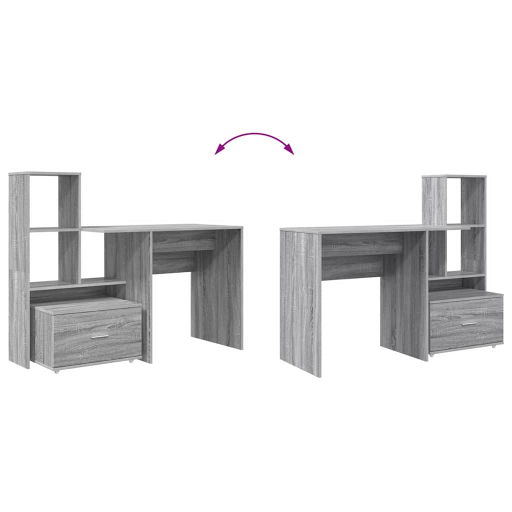 Scrivania Grigio Sonoma 131,5 x 50 x 106,5 cm Legno multistrato