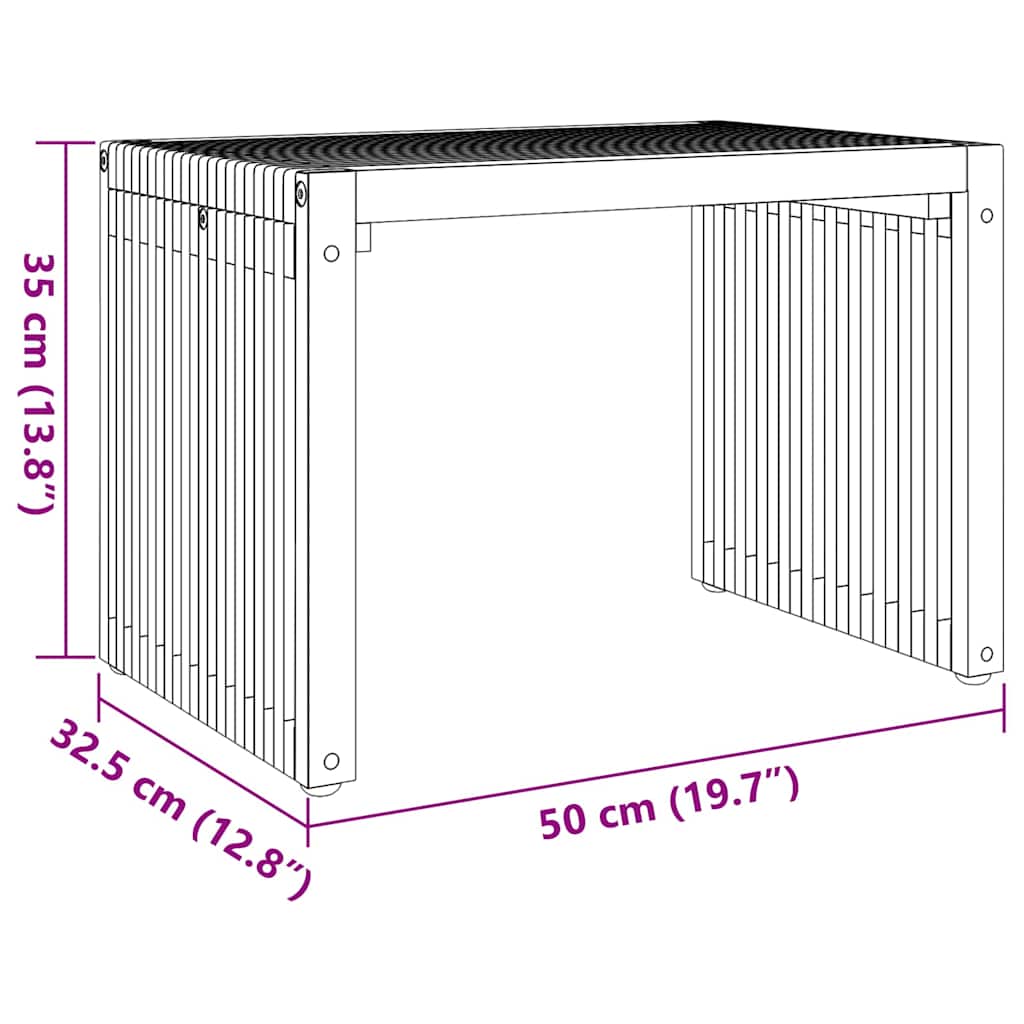 Tavolo Laterale da Giardino Marrone 50 x 32,5 x 35 cm