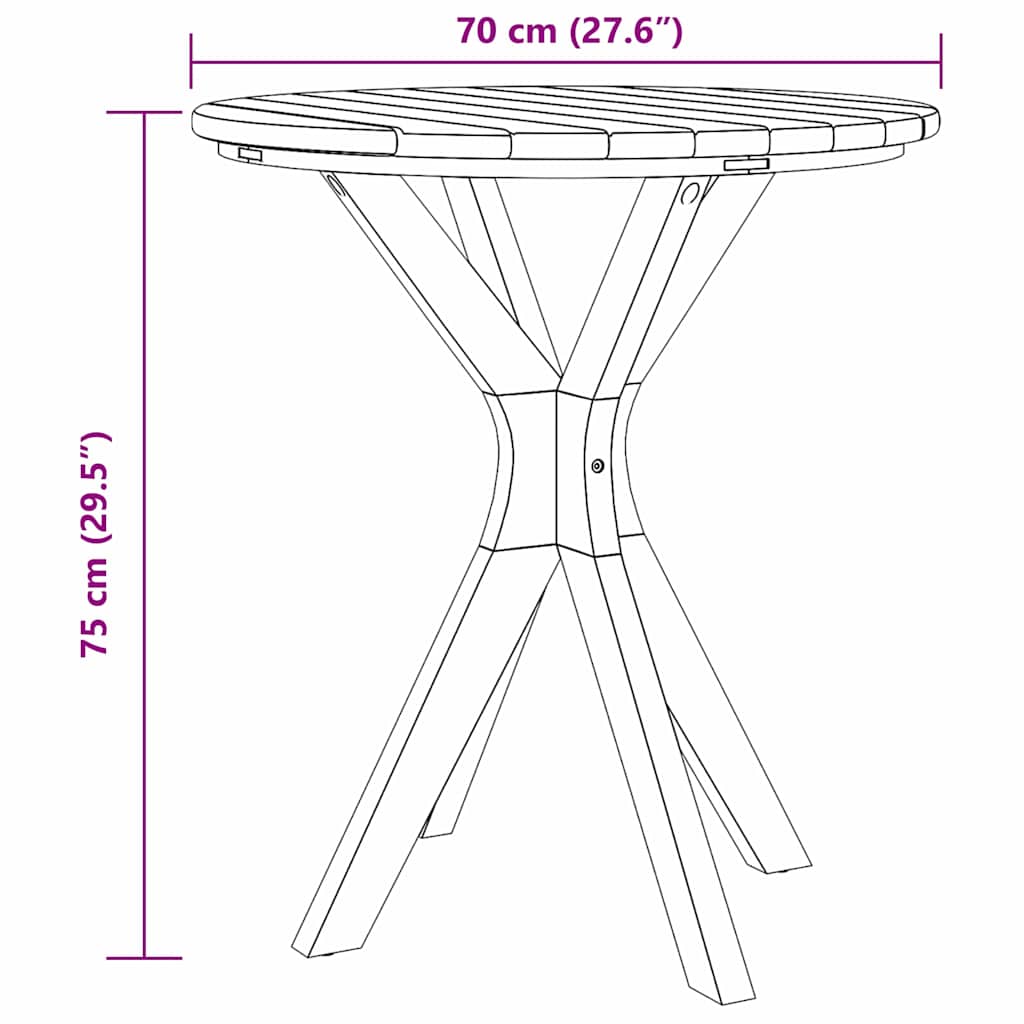 Tavolo laterale Marrone 70 x 70 x 75 cm Legno di teak solido | homemem39