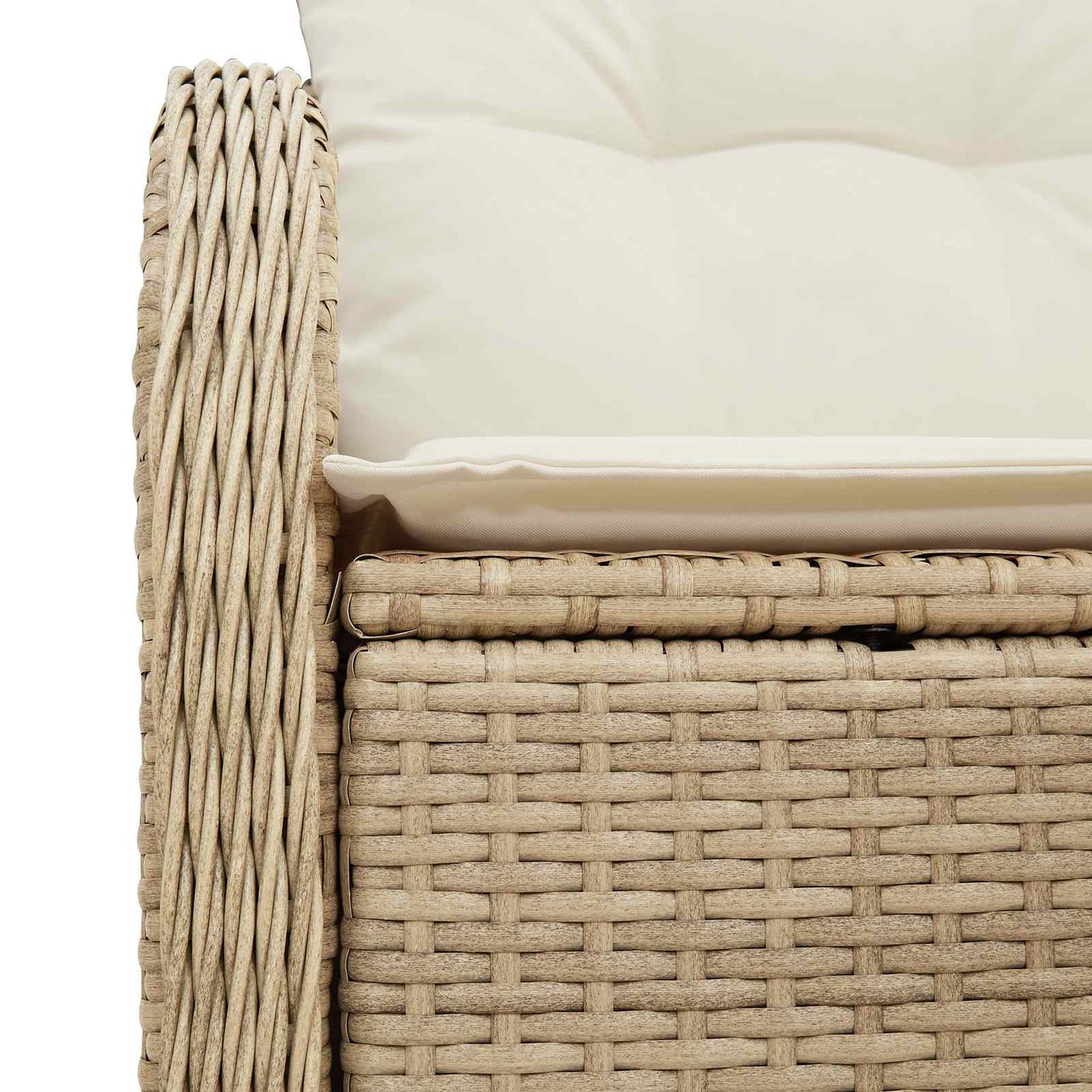 Divano da giardino con cuscino Beige 121 x 62 x 69cm polyrattan