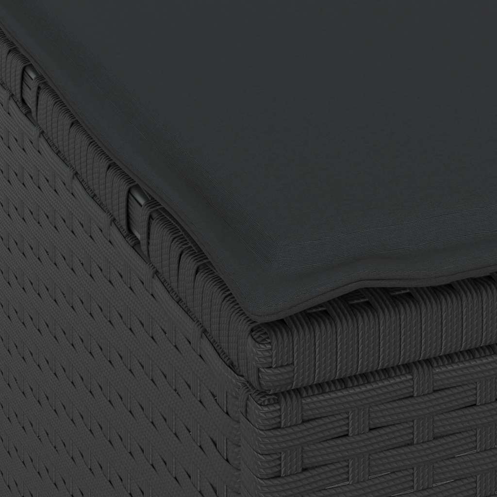 Set da Pranzo per Giardino Nero Poly Rattan - homemem39