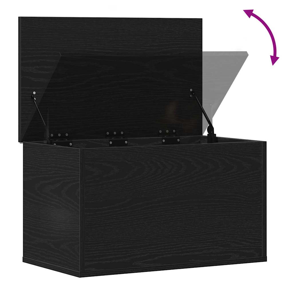Scatola di Stoccaggio Rovere Nero 60 x 35 x 35 cm