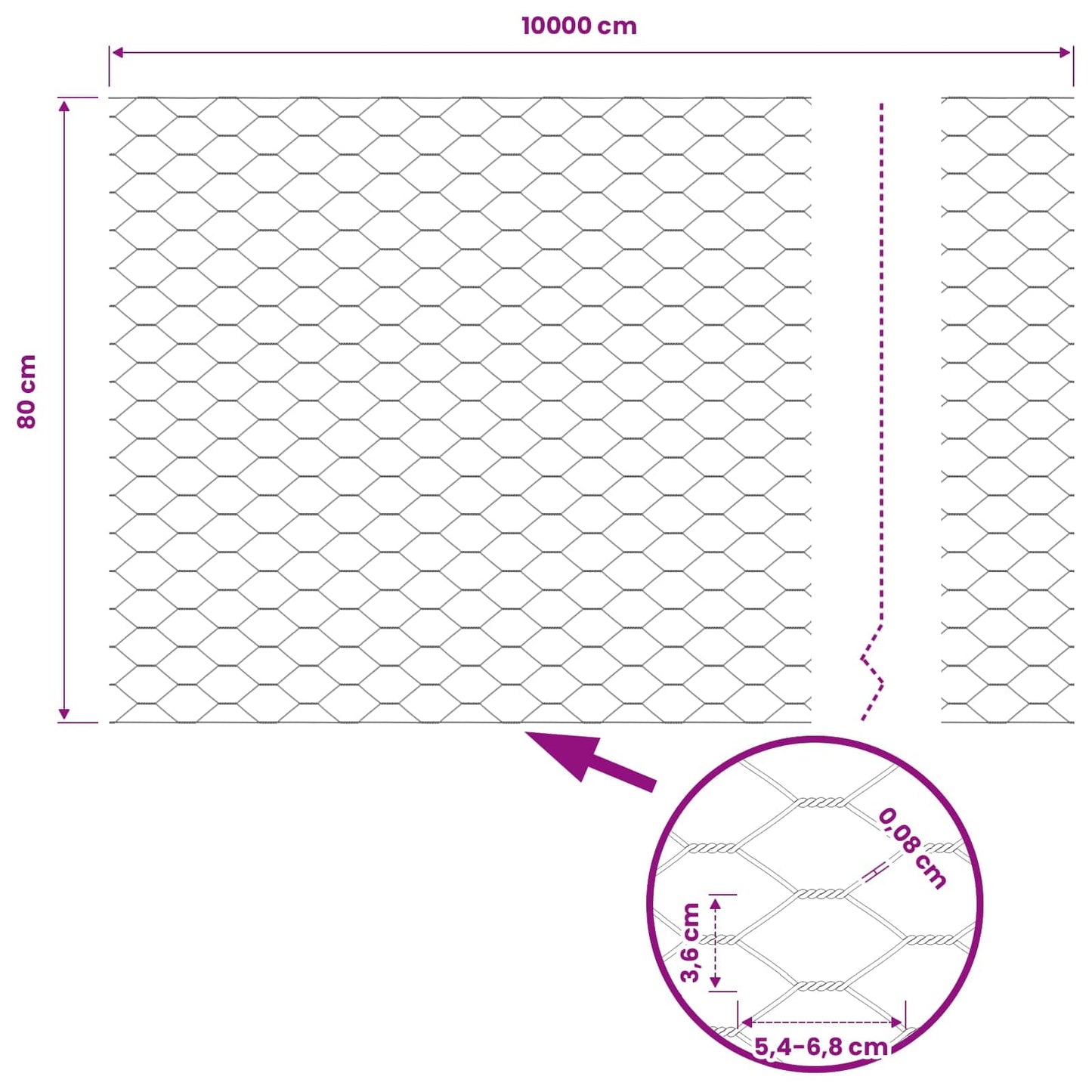 Recinzione Esagonale Verde 0,8 x 100 m PVC