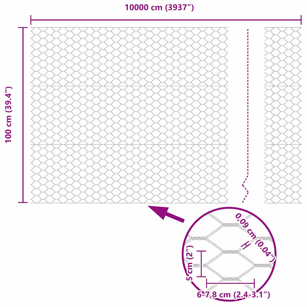 Recinzione Esagonale Verde 1 x 100 m PVC | homemem39
