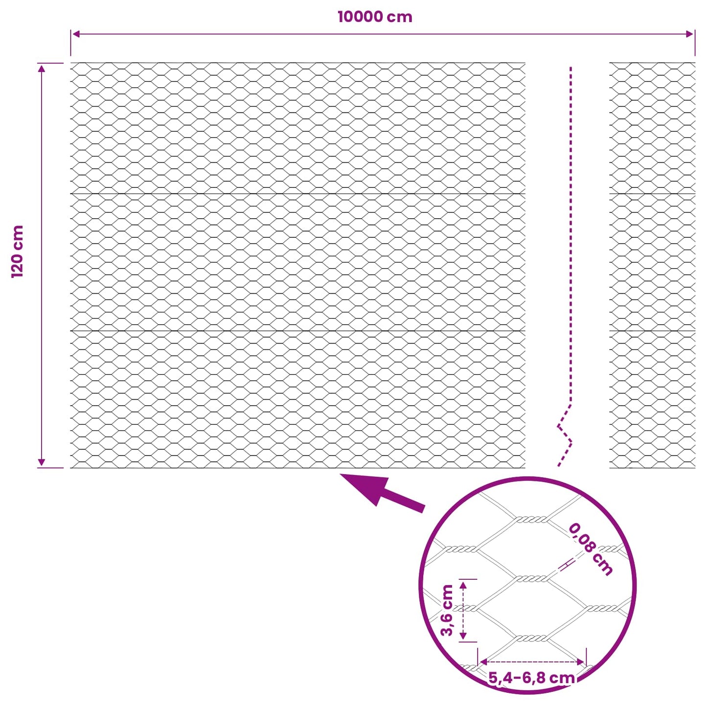 Recinzione Esagonale Verde 1,2 x 100 m PVC | homemem39
