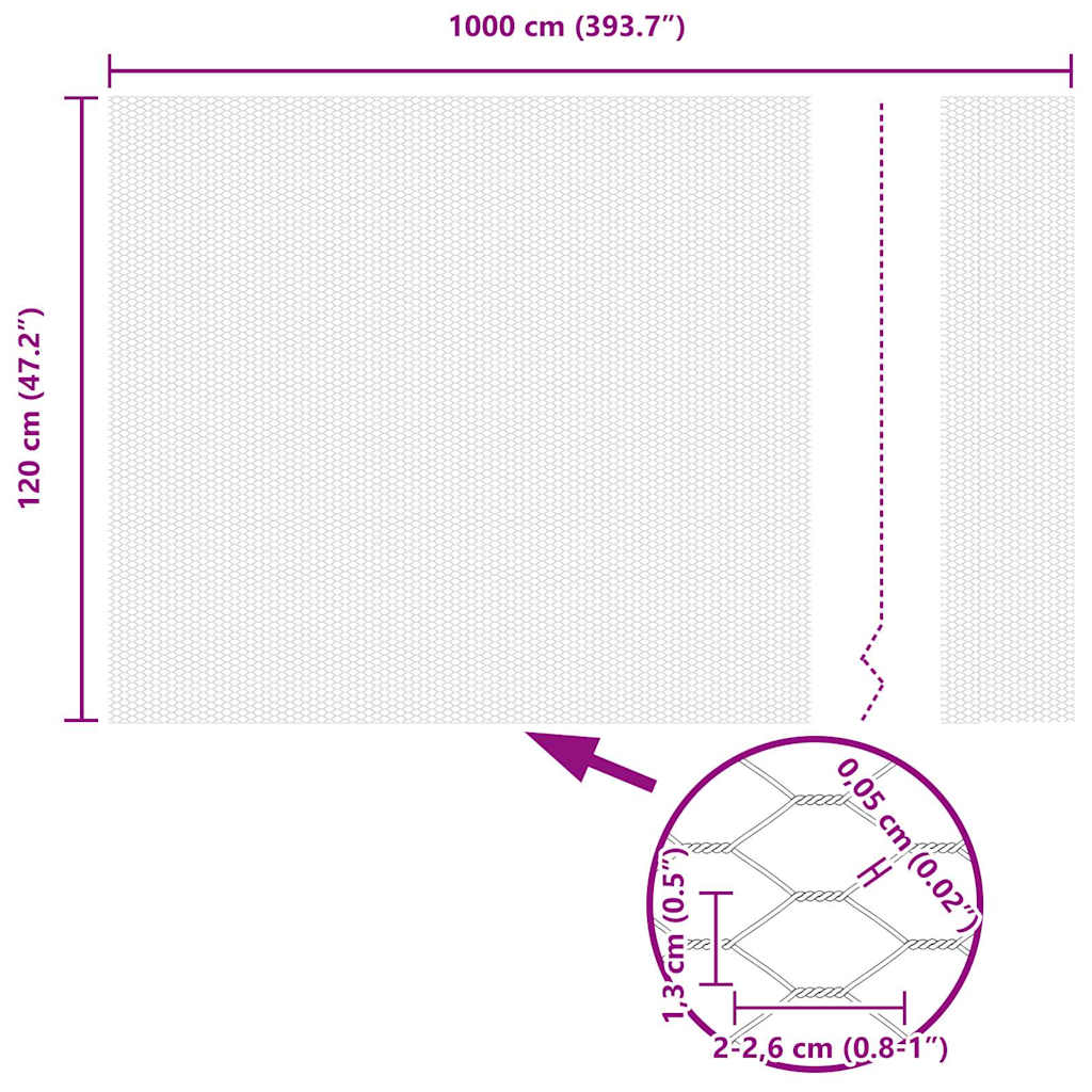 Recinzione Esagonale Argento 1,2 x 10 m Acciaio zincato