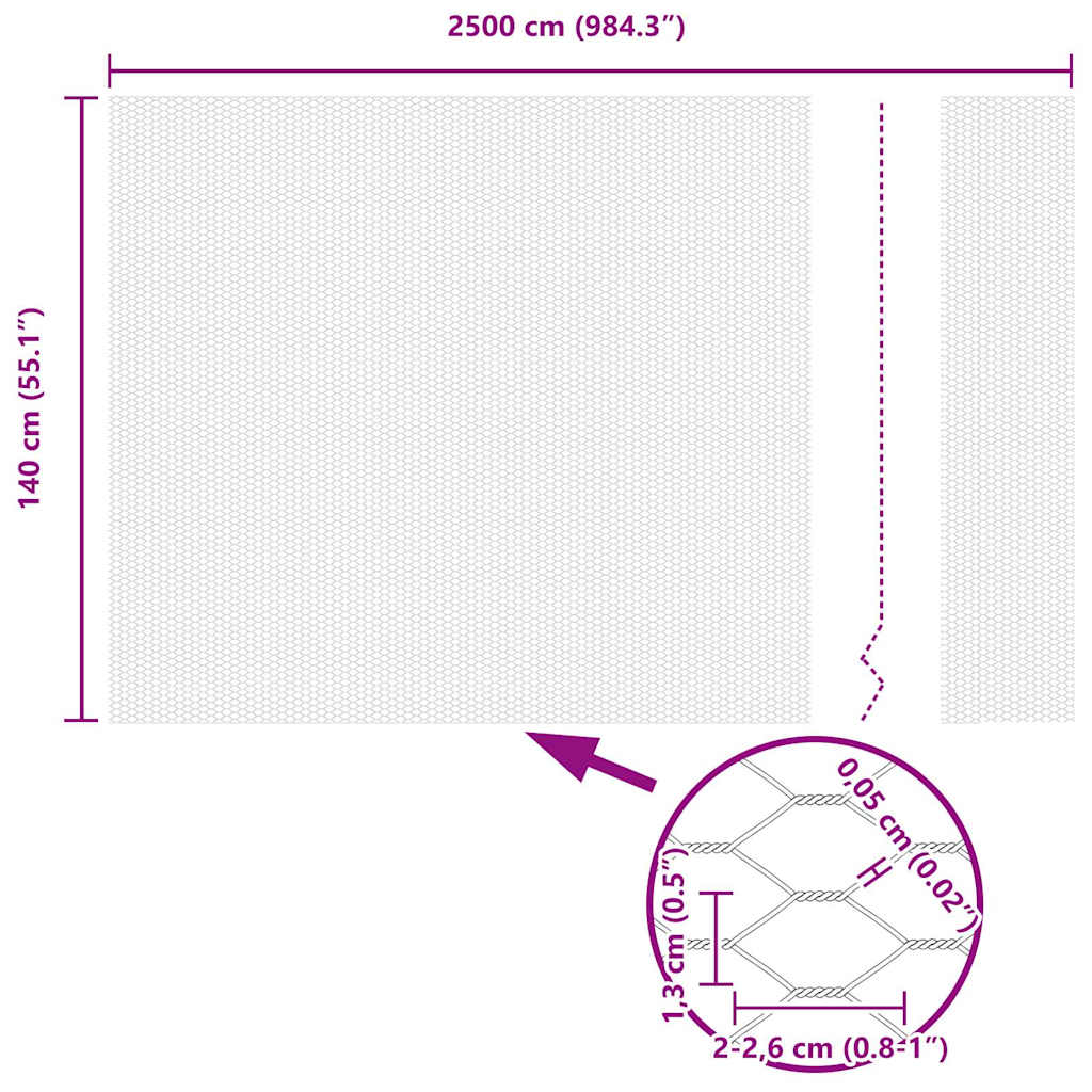 Recinzione Esagonale Argento 1,4 x 25 m Acciaio zincato
