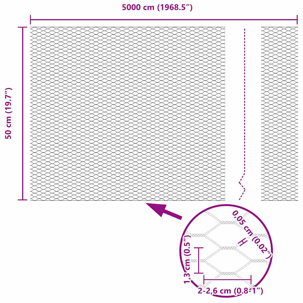 Recinzione Esagonale Argento 0,5 x 50 m Acciaio zincato | homemem39