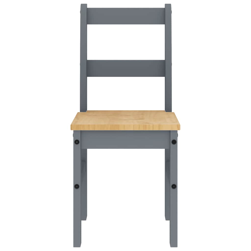 Set da Pranzo 4 pz PANAMA Grigio in Legno Massello di Pino | homemem39