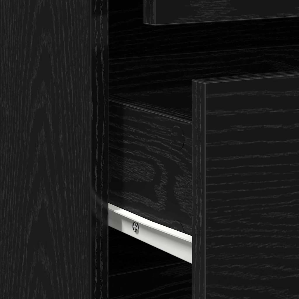 Mobile con Cassetti Nero 60 x 41 x 76 cm Legno multistrato
