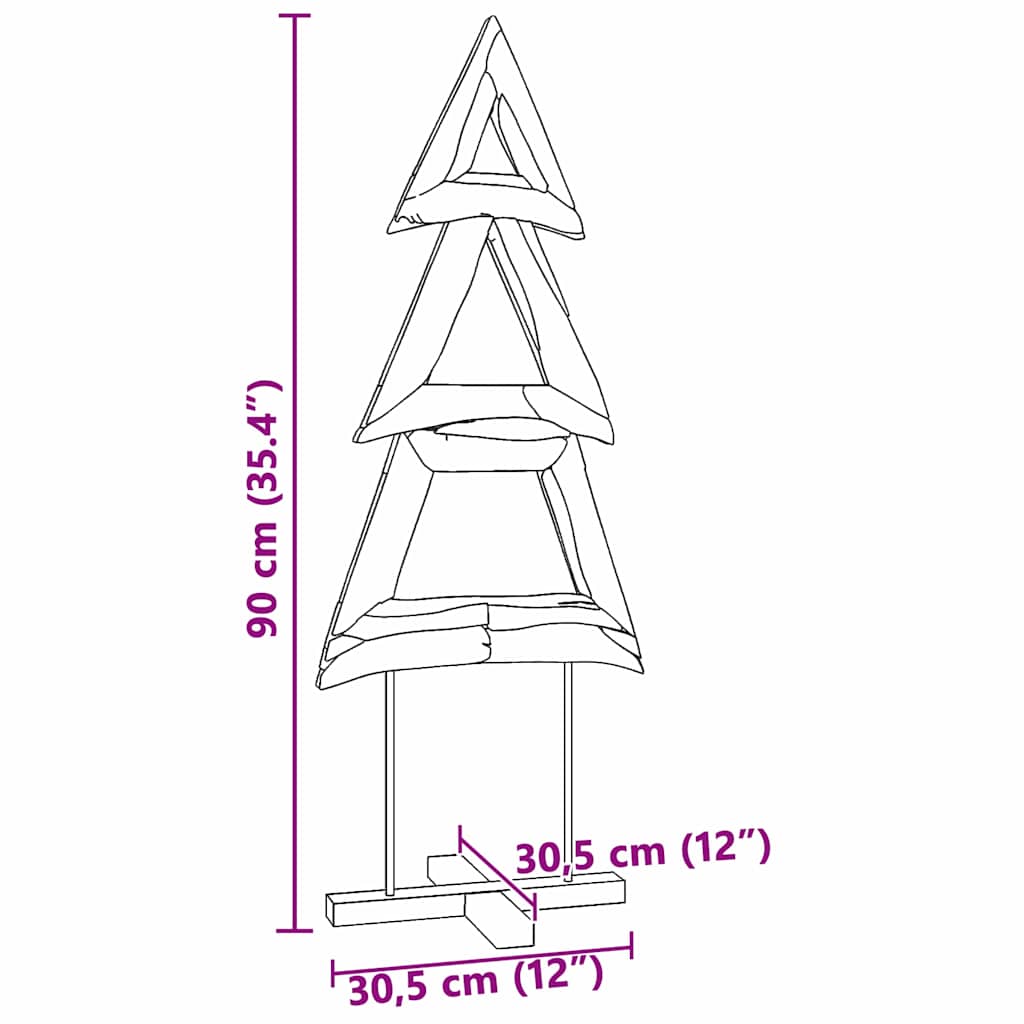Albero di Natale Marrone 90 cm Legno massello di teak
