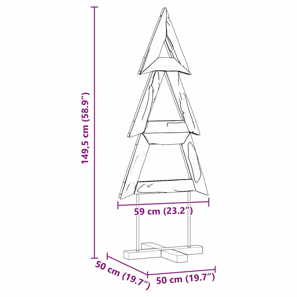 Albero di Natale Marrone 149,5 cm Legno massello di teak