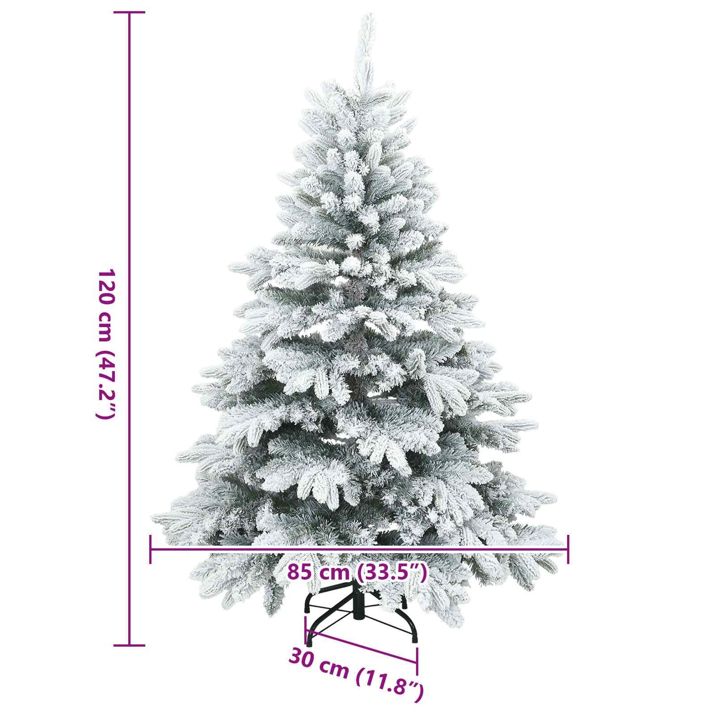Albero di Natale Artificiale Snodato Foderato di Neve Bianco