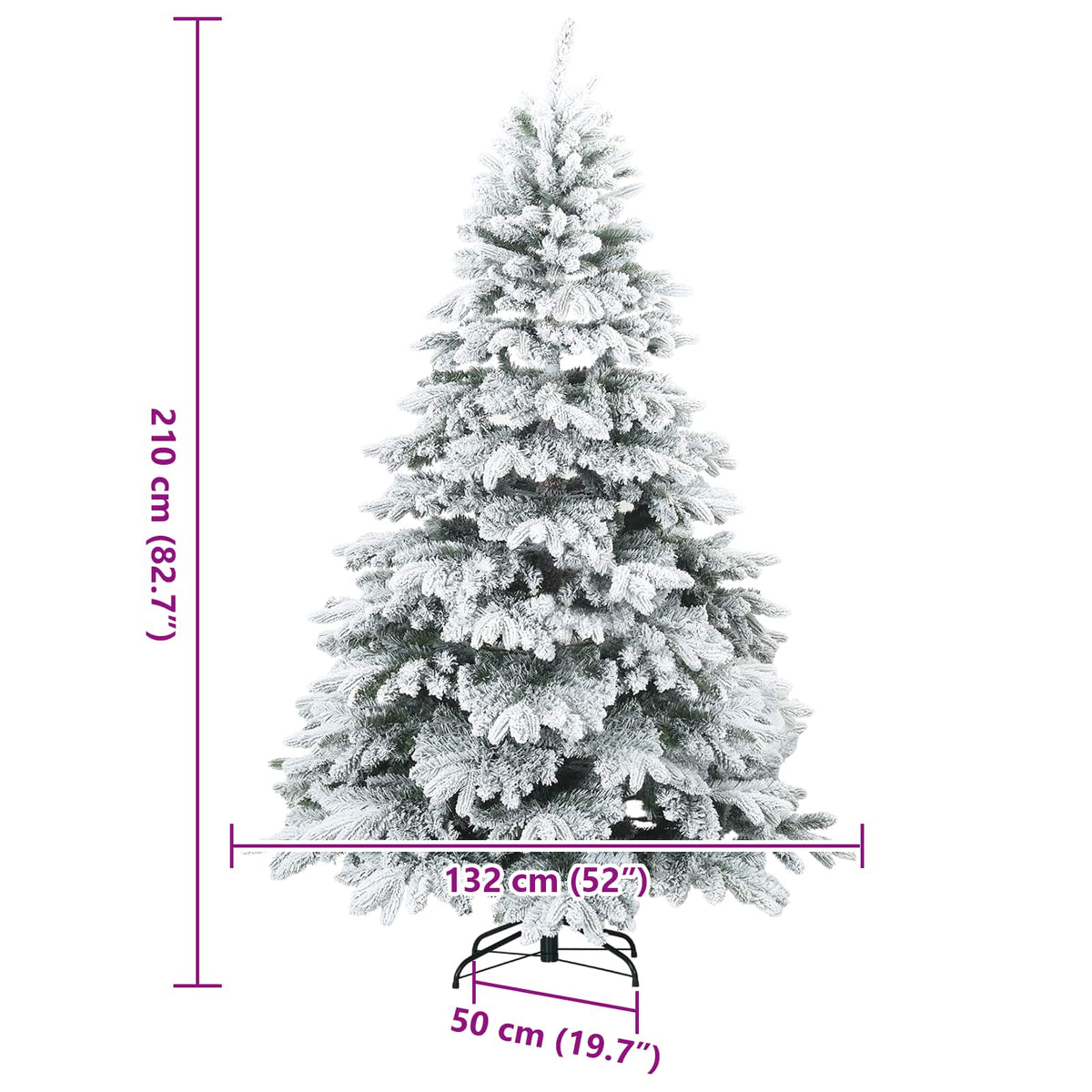 Albero di Natale Artificiale Snodato Foderato di Neve Bianco | homemem39