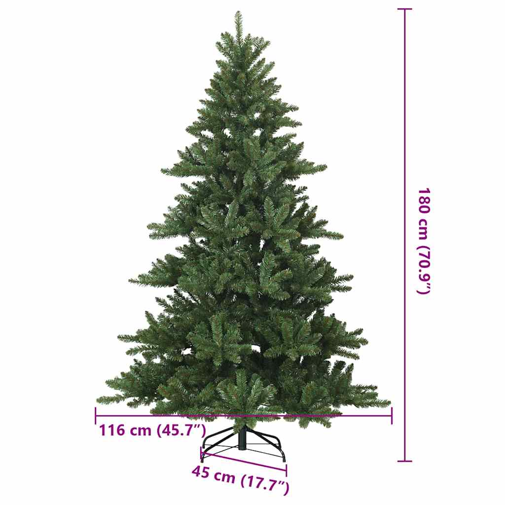 Albero di Natale Artificiale con Rami Pieghevoli Verde 180 cm